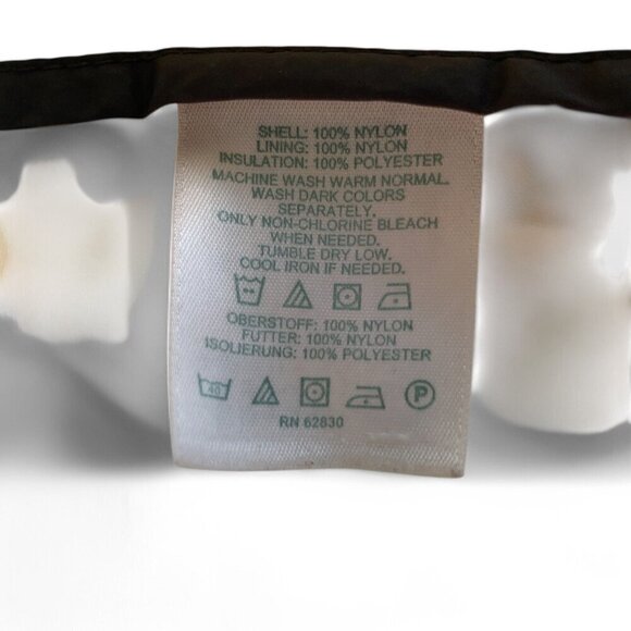 Lands End Women's Quilted White Brown Jacket M 10-12 Lightweight Nylon Zip Front - Picture 6 of 10